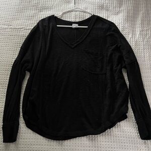 Black v neck long sleeve